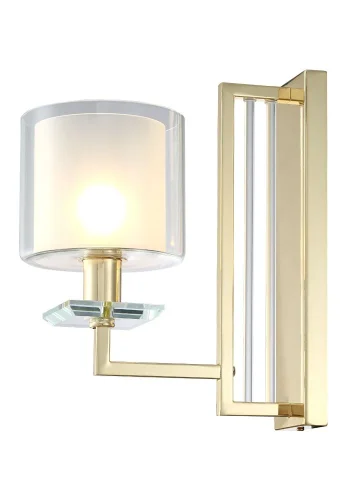 Бра NICOLAS AP1 GOLD/WHITE Crystal Lux белый на 1 лампа, основание золотое в стиле современный  фото 2